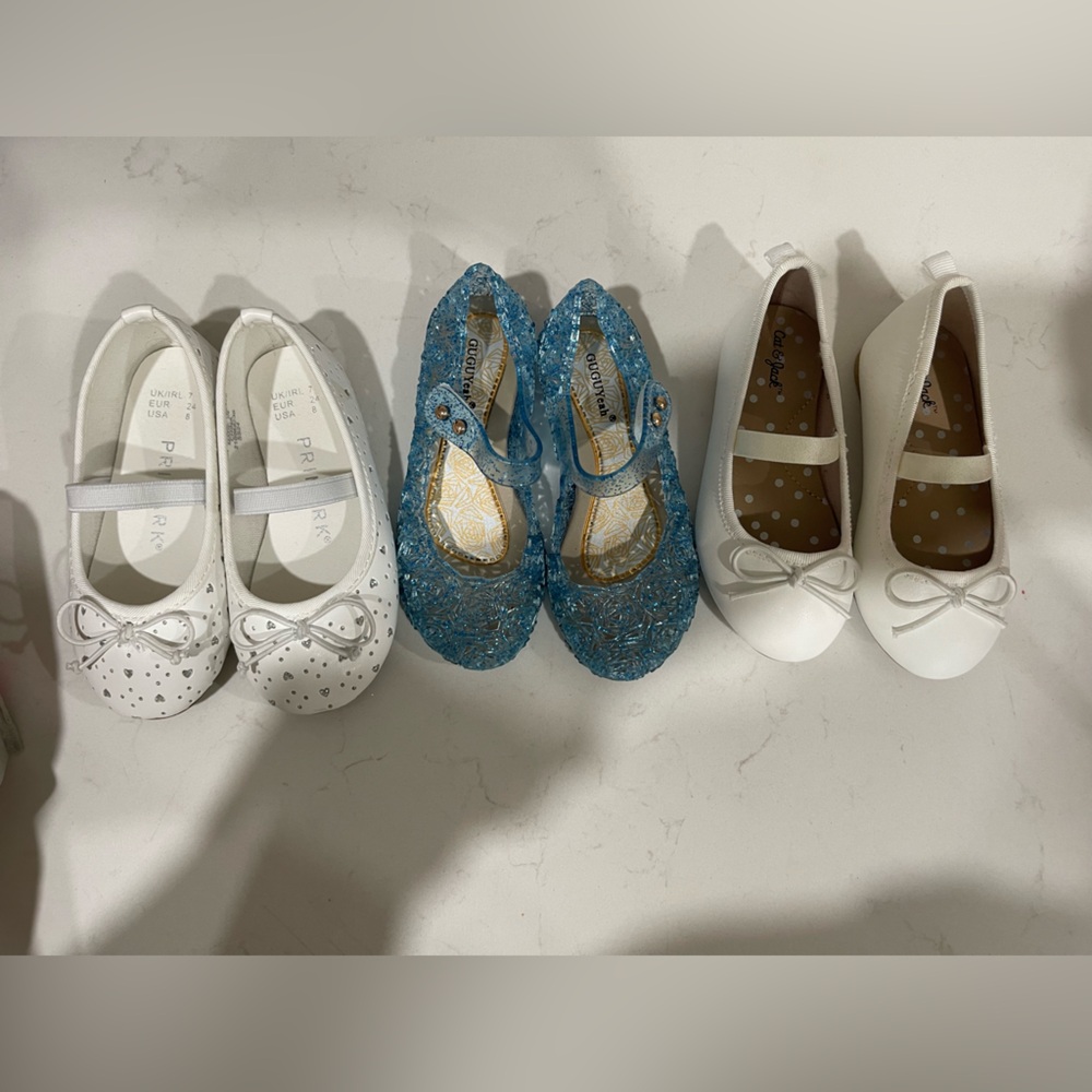 Blue and White Kids Shoes Set